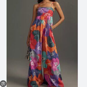 Hutch Mabel Multicolor Floral Wide Leg Maxi Jumpsuit - sz M
